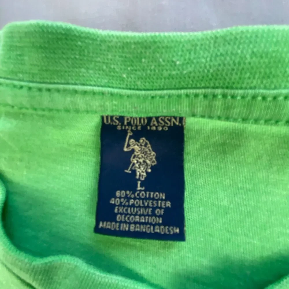 US Polo Assn Mens Short Sleeve Pocket T-Shirt Crew Neck Embroidered Green Size L